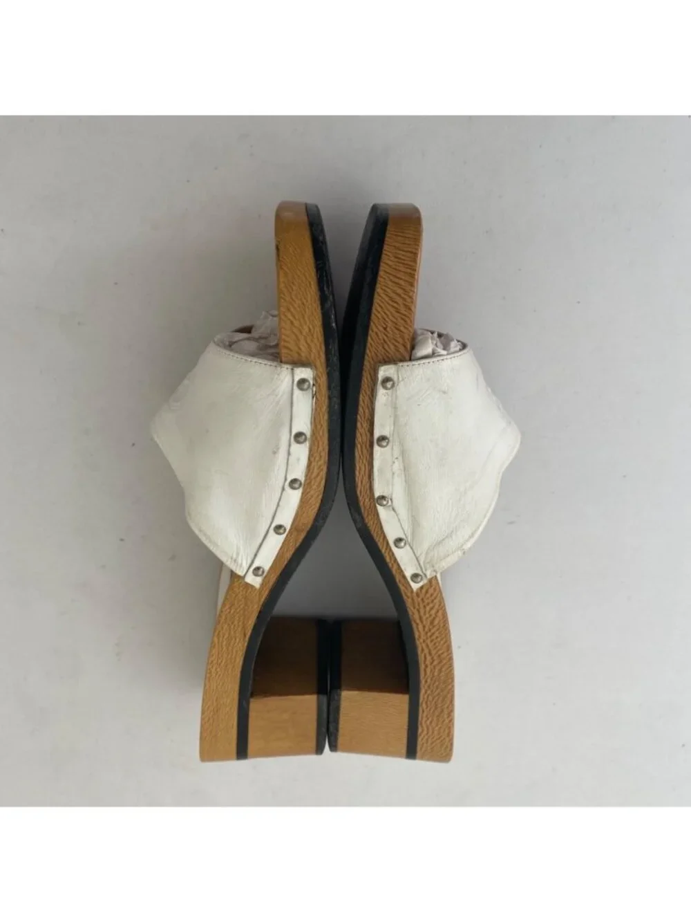 Salvatore Ferragamo Wood Heels Shoes White - Picture 3 of 9